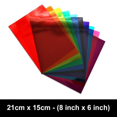 Acetate Light Filters 21cm x 15cm - 10 Colours