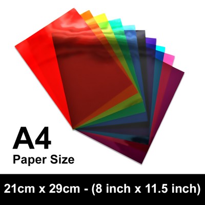 Acetate Light Filters 21cm x 29cm - 10 Colours